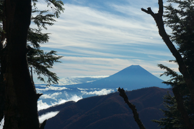 鳳凰三山　写真　登山道　富士山
